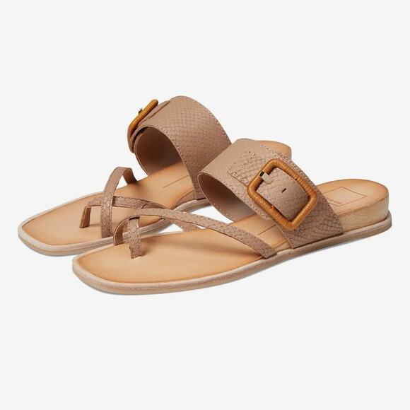 NEW Dolce Vita Perris Leather Double Strap Slide Sandal, Size 6.5, MSRP $100 - Picture 1 of 13